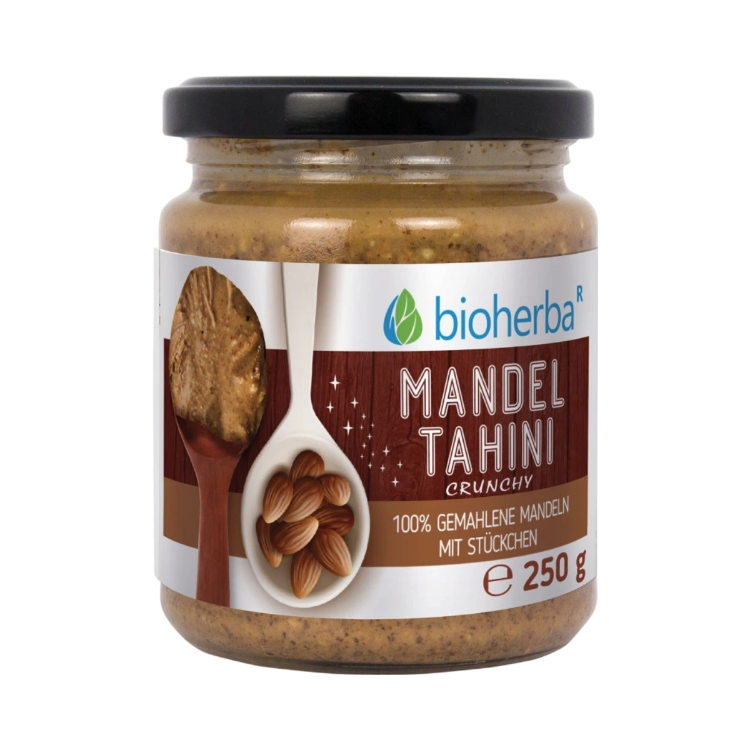 Kép 100% mandulás tahini darált mandulából, crunchy – 250 g – Bioherba