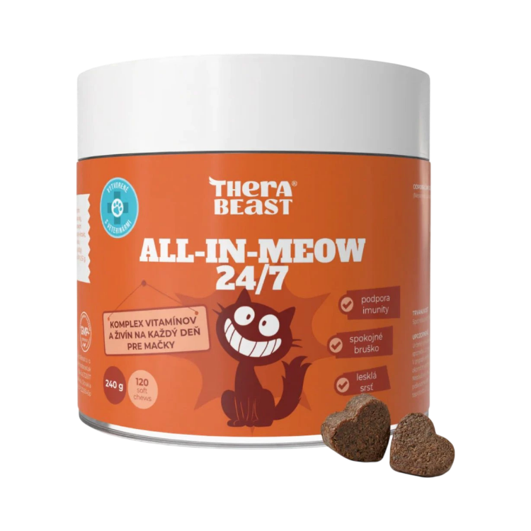 Kép All-in-meow 24/7 – vitamin- és tápanyag-komplex macskáknak – 120 db – Therabeast