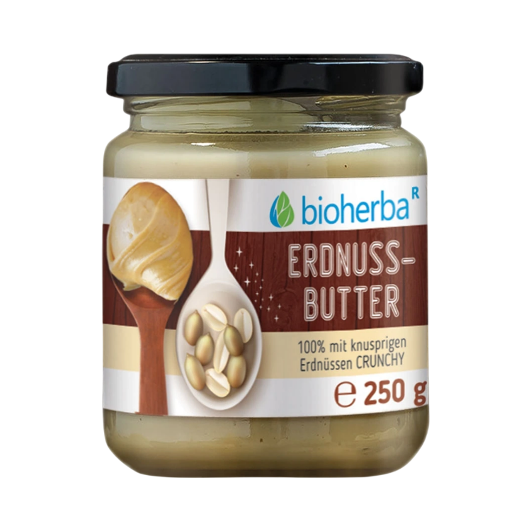 Kép Bioherba crunchy mogyoróvaj darabokkal – 250 g