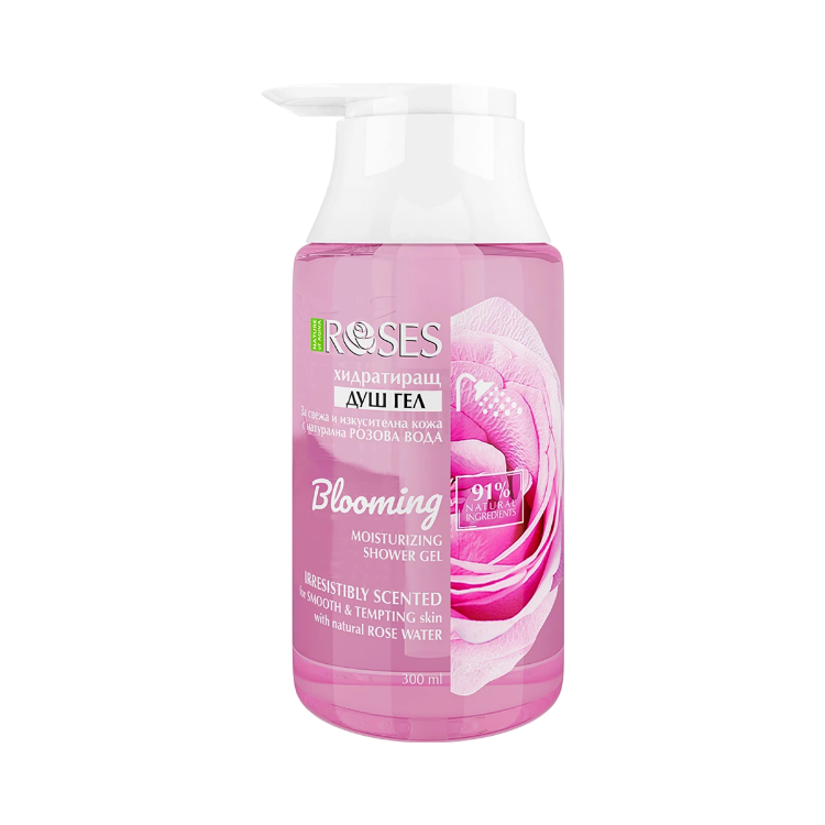 Kép BLOOMING hidratáló természetes tusfürdő rózsavízzel 300 ml - NATURE OF AGIVA