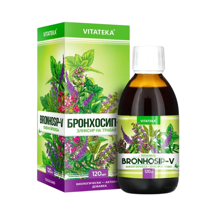 Kép Bronhosip-V – gyógynövényes elixír C-vitaminnal – 120 ml – Vitateka