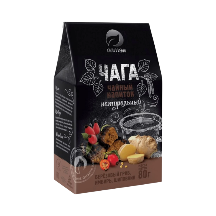Kép Alteya chaga tea gyömbérrel és csipkebogyóval, szálas – 80 g
