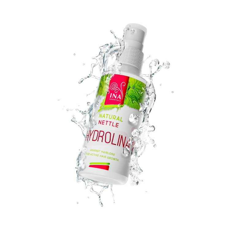 Kép HYDROLINA – vadcsalán víz – hajspray hajhullásra hajlamos és zsíros hajra – 150 ml – INA Essentials