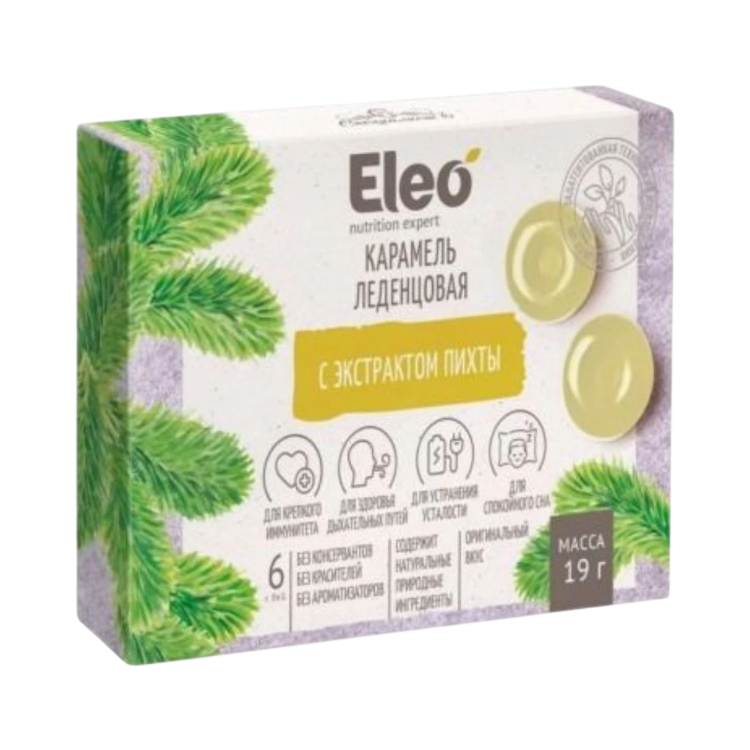 Kép ELEO karamellcukorkák jegenyefenyő-kivonattal - 6 db/19 g