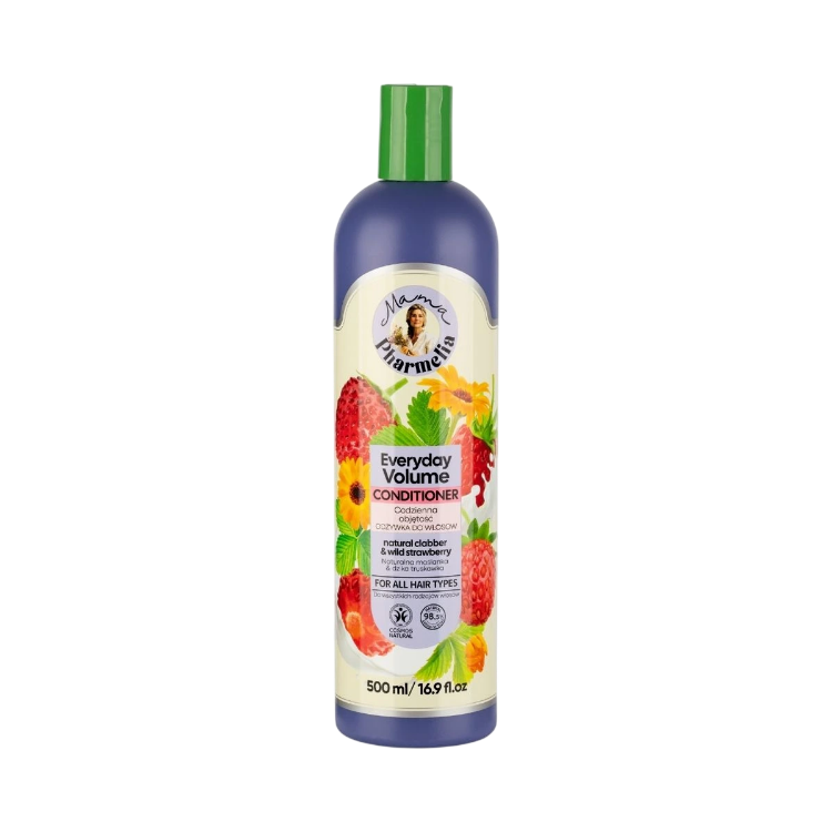 Kép Mama Pharmelia kondicionáló mindennapi volumenért savanyú tejjel és erdei szamócával - 500 ml