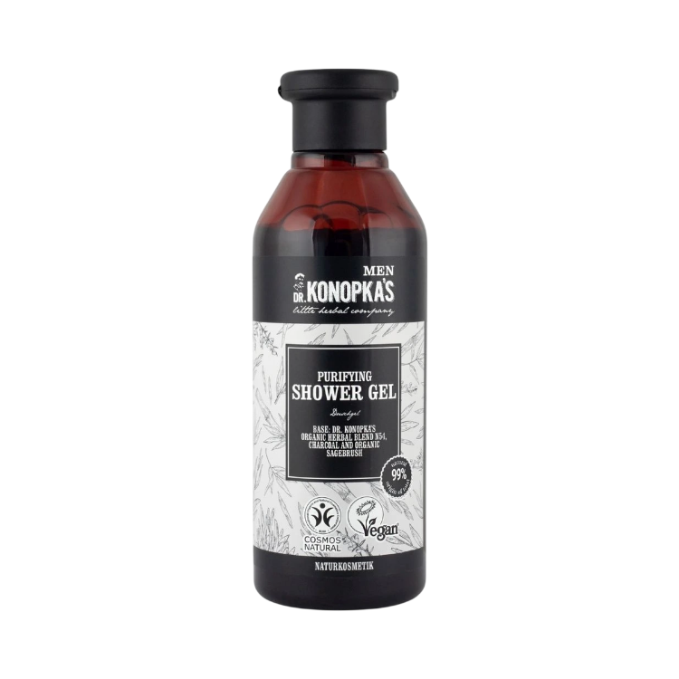 Kép Dr. Konopka's férfi tisztító tusfürdő aktív szénnel – 280 ml