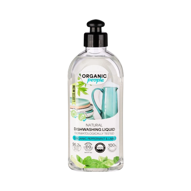 Kép Organic People természetes mosogatószer bio mentával és lime-mal – 350 ml