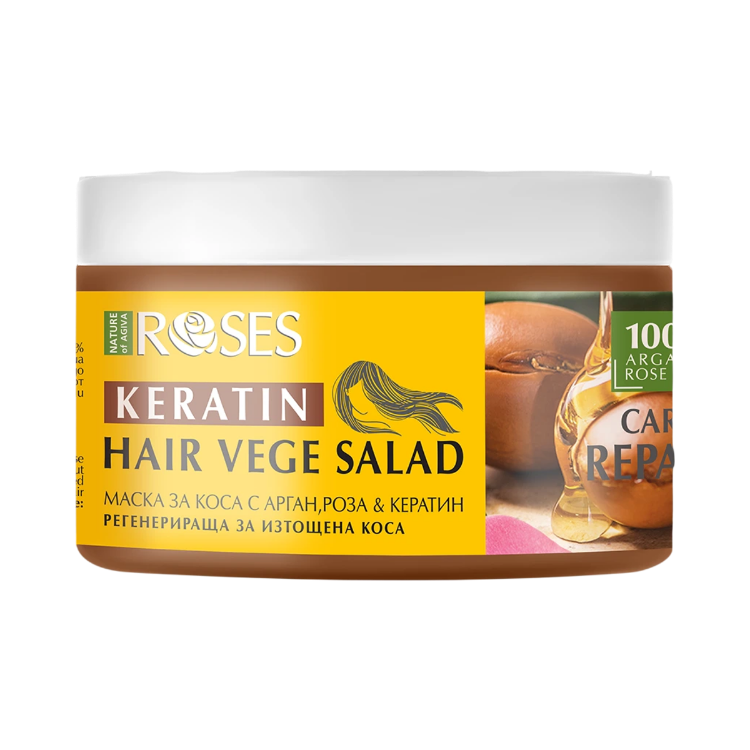 Kép NATURE OF AGIVA VEGE SALAD regeneráló hajmaszk argánolajjal, rózsaolajjal és keratinnal, 350 ml