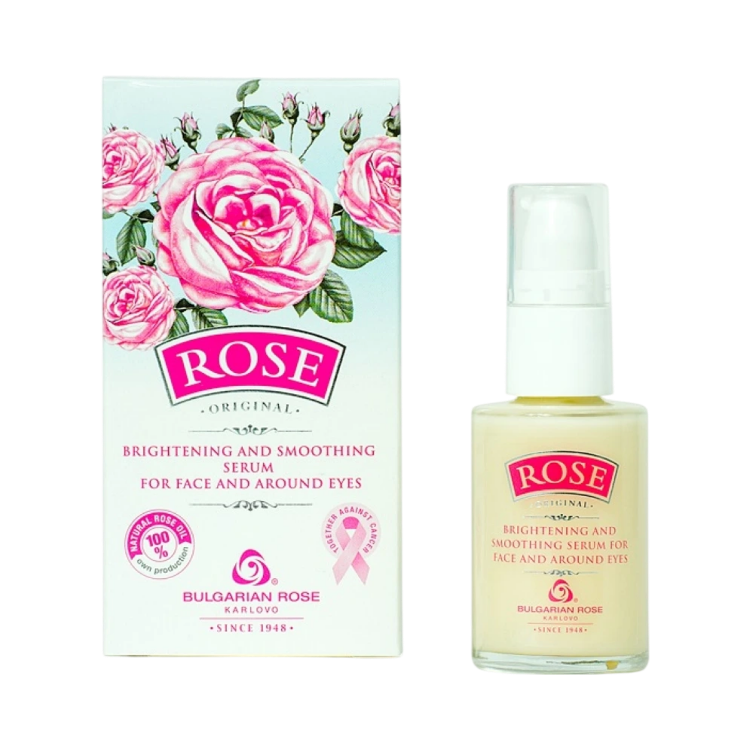 Kép ROSE ORIGINAL – ragyogást fokozó és kisimító arcszérum arcra és szemkörnyékre 30 ml - Bulgarian Rose Karlovo