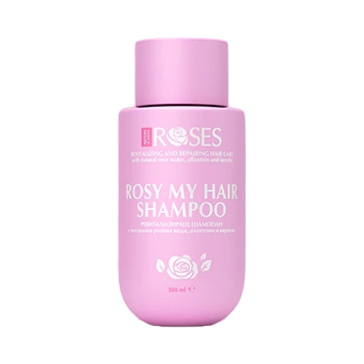 Kép ROSY ME revitalizáló és megújító sampon rózsavízzel, allantoinnal és keratinnal 300 ml - NATURE OF AGIVA