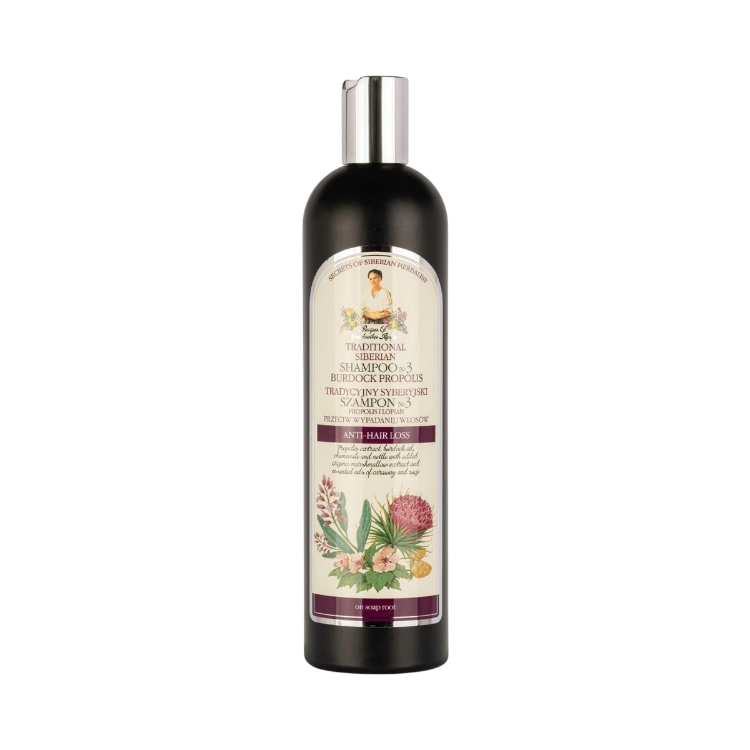 Kép Babička Agafia №3 bojtorjános-propoliszos sampon hajhullásra hajlamos hajra – 550 ml