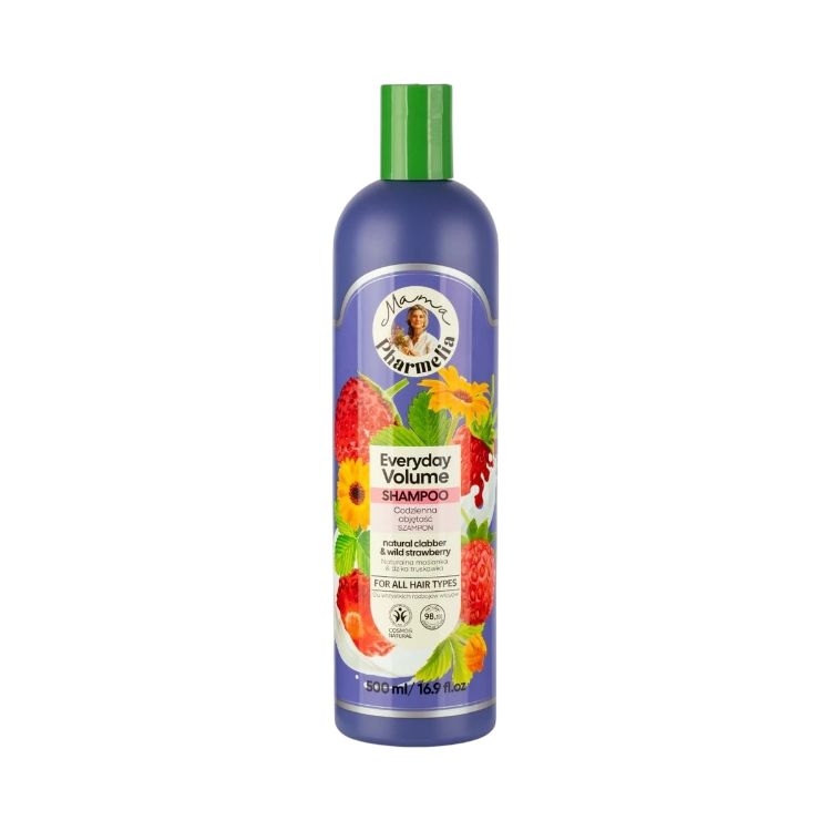Kép Mama Pharmelia mindennapi volumennövelő sampon aludttejjel és erdei szamócával - 500 ml