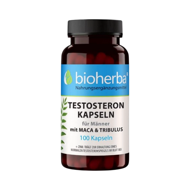 Kép Tesztoszteron kapszula férfiaknak macával és tribulusszal - 100 kapszula - Bioherba