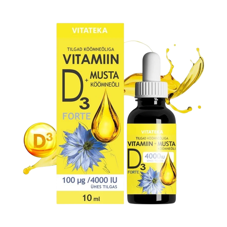 Kép Vitateka D3-vitamin 4000 IU feketeköményolajjal – 10 ml