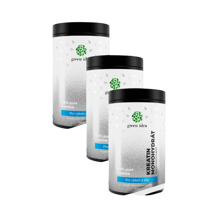 Kép Kedvezményes 3x-os csomag: Kreatin-monohidrát – mikronizált 150 g – Green idea
