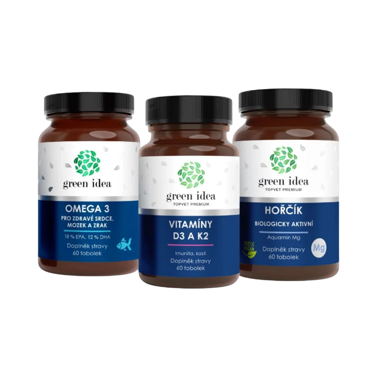 Kép Kedvezményes Vitalitás csomag: Magnézium + Omega 3 + D3- és K2-vitamin – Green idea
