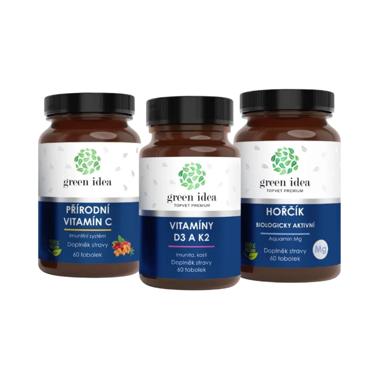 Kép Kedvezményes Izmok, csontok és immunrendszer csomag: Magnézium + D3- és K2-vitamin + C-vitamin – Green idea