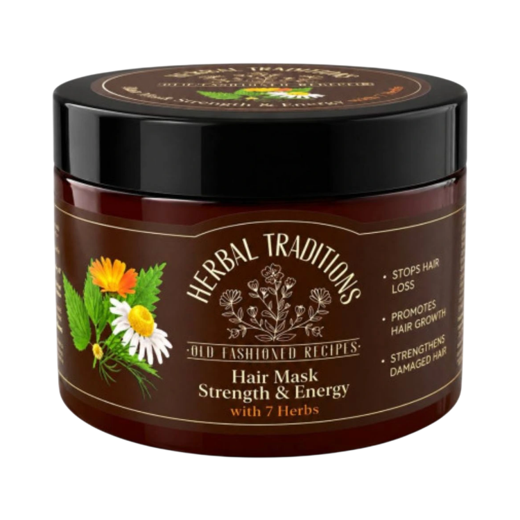 Kép Hajerősítő maszk 7 gyógynövénnyel a hajnövekedés támogatására – 300 ml – Herbal Traditions