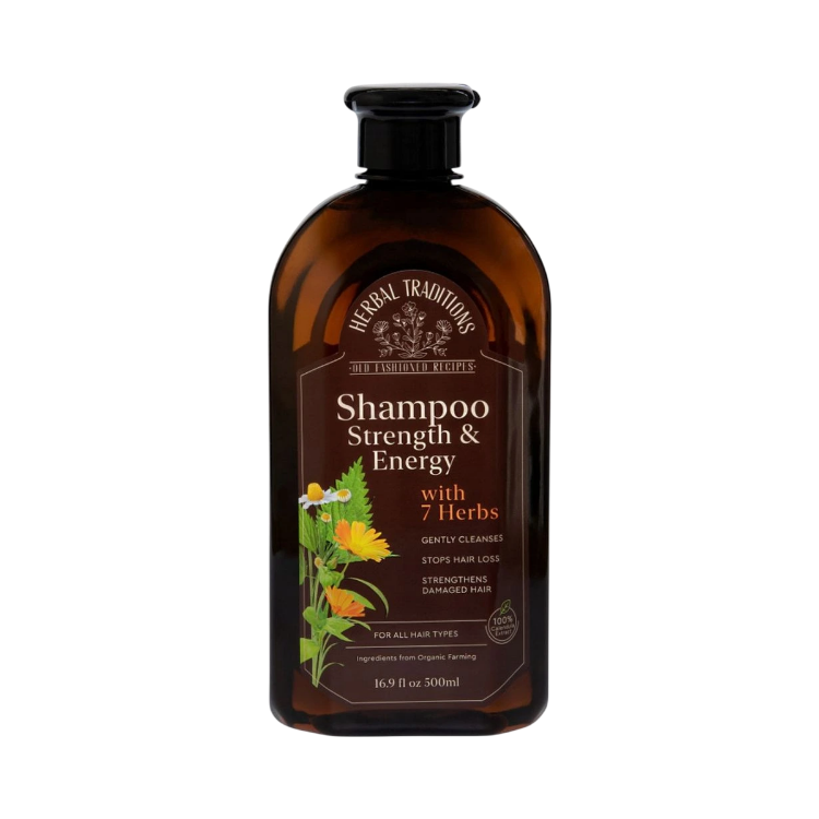Kép Hajerősítő, hajnövekedést támogató sampon 7 gyógynövénnyel – 500 ml – Herbal Traditions