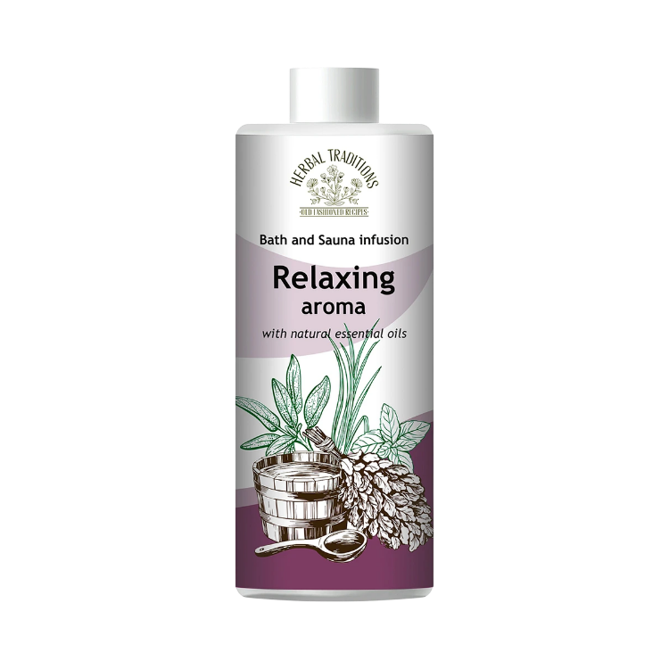 Kép Relaxáló aroma fürdőhöz, szaunához és gőzfürdőhöz – 500 ml – Herbal Traditions