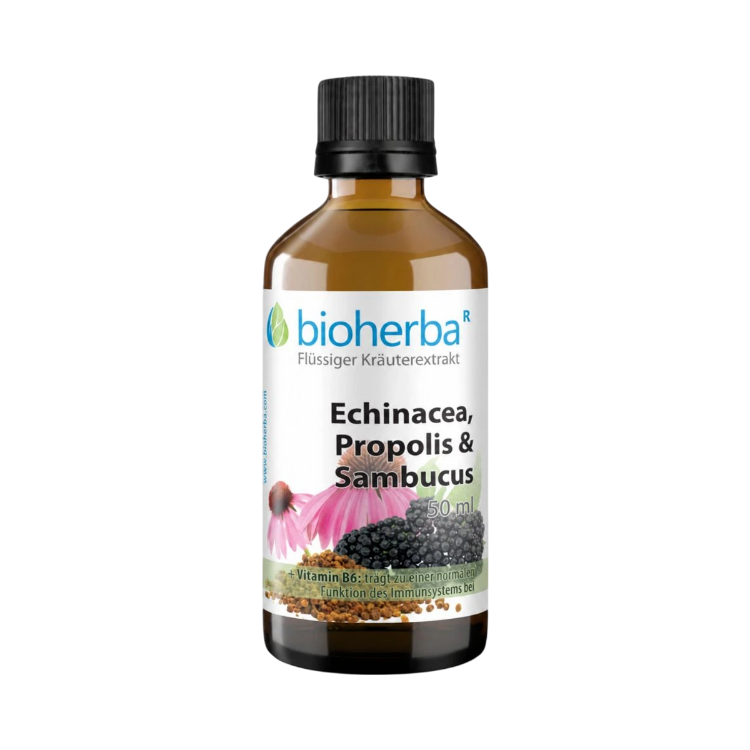 Kép Echinacea, propolisz és fekete bodza – tinktúra – 50 ml – Bioherba