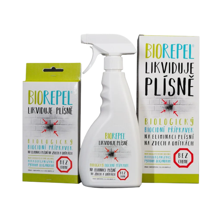 Kép Penész elleni spray – szórófejes flakon + 1 + 2 g-os tasakok – Biorepel